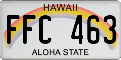 HI license plate FFC463