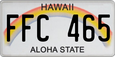 HI license plate FFC465