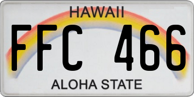 HI license plate FFC466