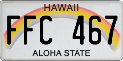 HI license plate FFC467