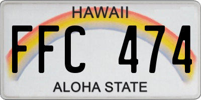 HI license plate FFC474