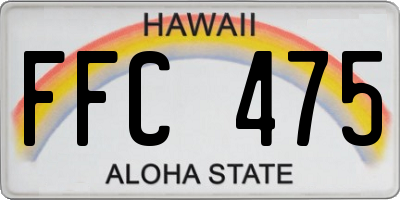 HI license plate FFC475