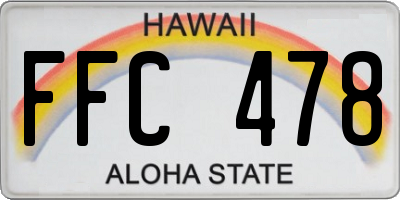 HI license plate FFC478