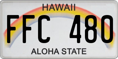 HI license plate FFC480