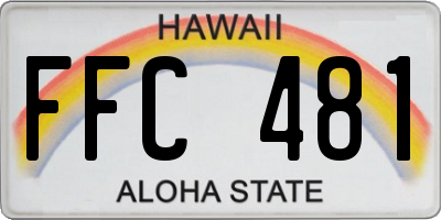 HI license plate FFC481