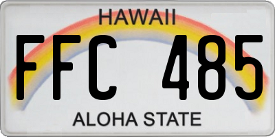 HI license plate FFC485
