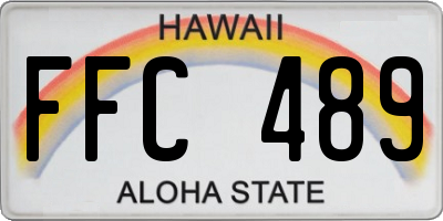 HI license plate FFC489