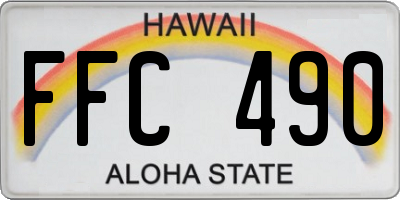 HI license plate FFC490