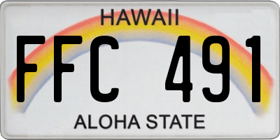 HI license plate FFC491