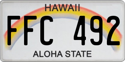 HI license plate FFC492