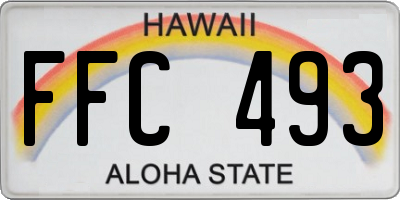 HI license plate FFC493