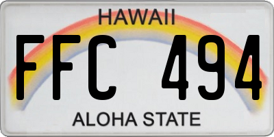 HI license plate FFC494