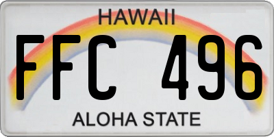 HI license plate FFC496