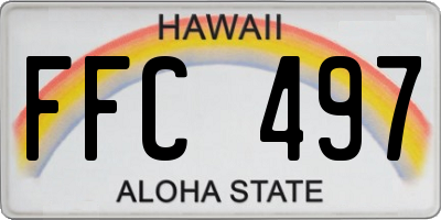 HI license plate FFC497