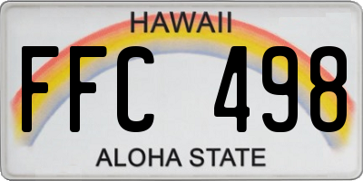 HI license plate FFC498