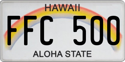 HI license plate FFC500