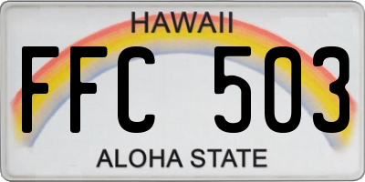 HI license plate FFC503