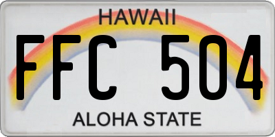 HI license plate FFC504