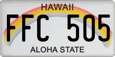 HI license plate FFC505