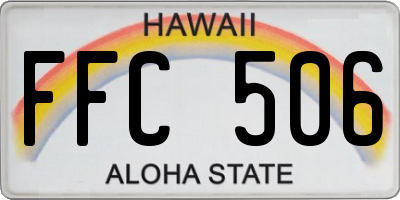 HI license plate FFC506