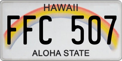 HI license plate FFC507