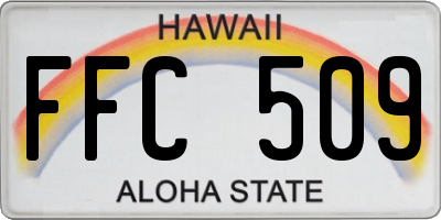 HI license plate FFC509