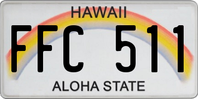 HI license plate FFC511