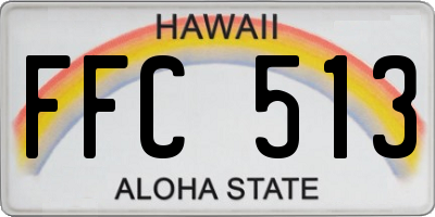 HI license plate FFC513