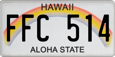 HI license plate FFC514