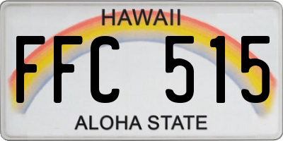 HI license plate FFC515