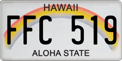 HI license plate FFC519