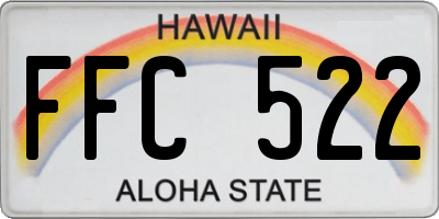 HI license plate FFC522