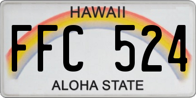 HI license plate FFC524