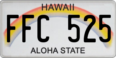 HI license plate FFC525
