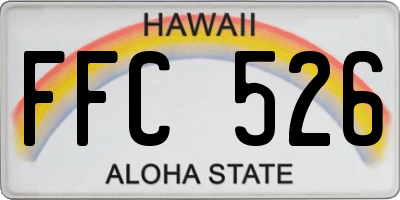 HI license plate FFC526