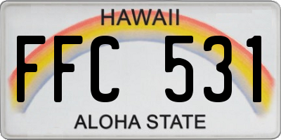 HI license plate FFC531