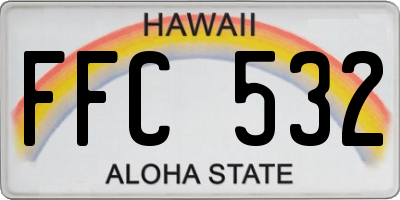 HI license plate FFC532