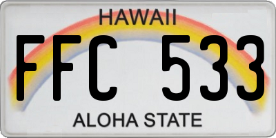 HI license plate FFC533