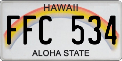HI license plate FFC534