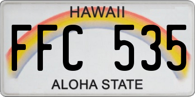 HI license plate FFC535