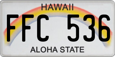 HI license plate FFC536