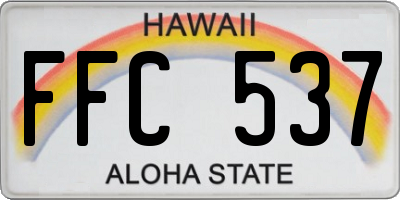 HI license plate FFC537