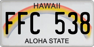 HI license plate FFC538
