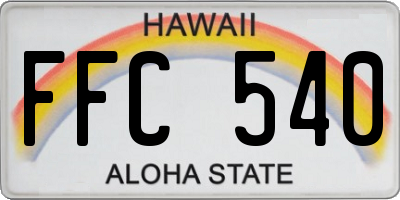HI license plate FFC540