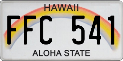 HI license plate FFC541