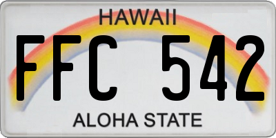 HI license plate FFC542