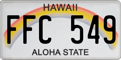 HI license plate FFC549