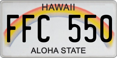 HI license plate FFC550