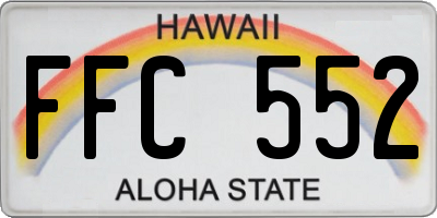HI license plate FFC552