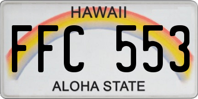 HI license plate FFC553